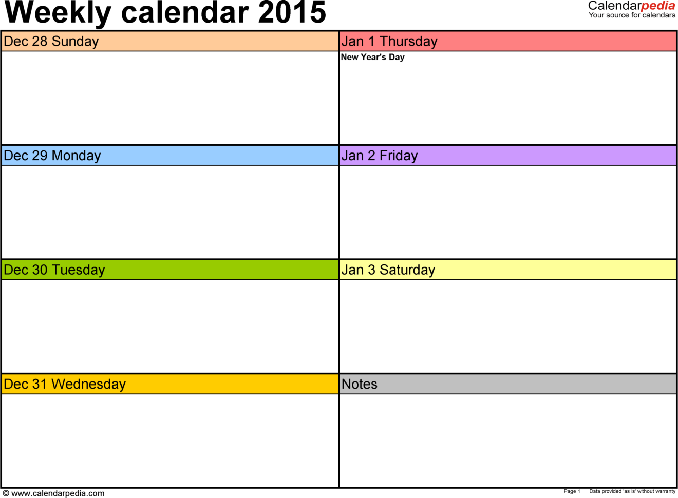 Appointment Spreadsheet Free Intended For Weekly Calendar 2015 For Word  12 Free Printable Templates
