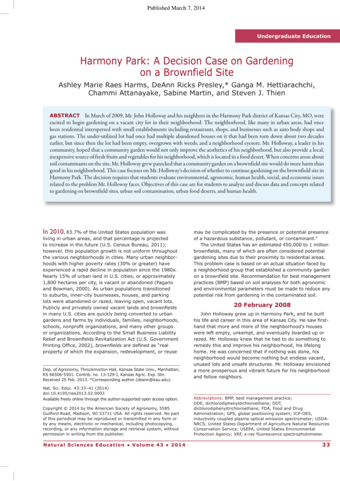 Ashley Madison Louisiana List Spreadsheet Throughout Pdf Harmony Park: A Decision Case On Gardening On A Brownfield Site