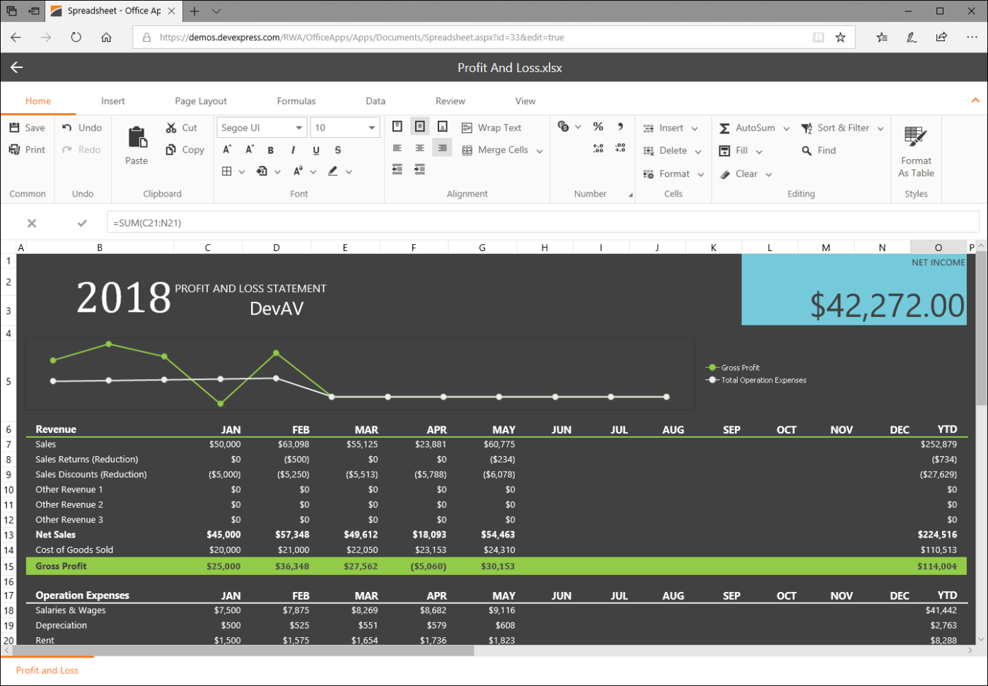 Asp Net Spreadsheet Control Inside Asp Webforms Controls And Ajax Ui Components For Visual Studio And