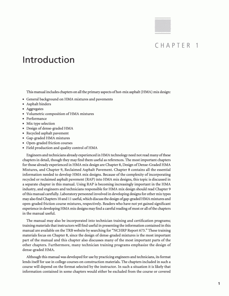 Asphalt Mix Design Spreadsheet In Chapter 1  Introduction  A Manual For Design Of Hotmix Asphalt