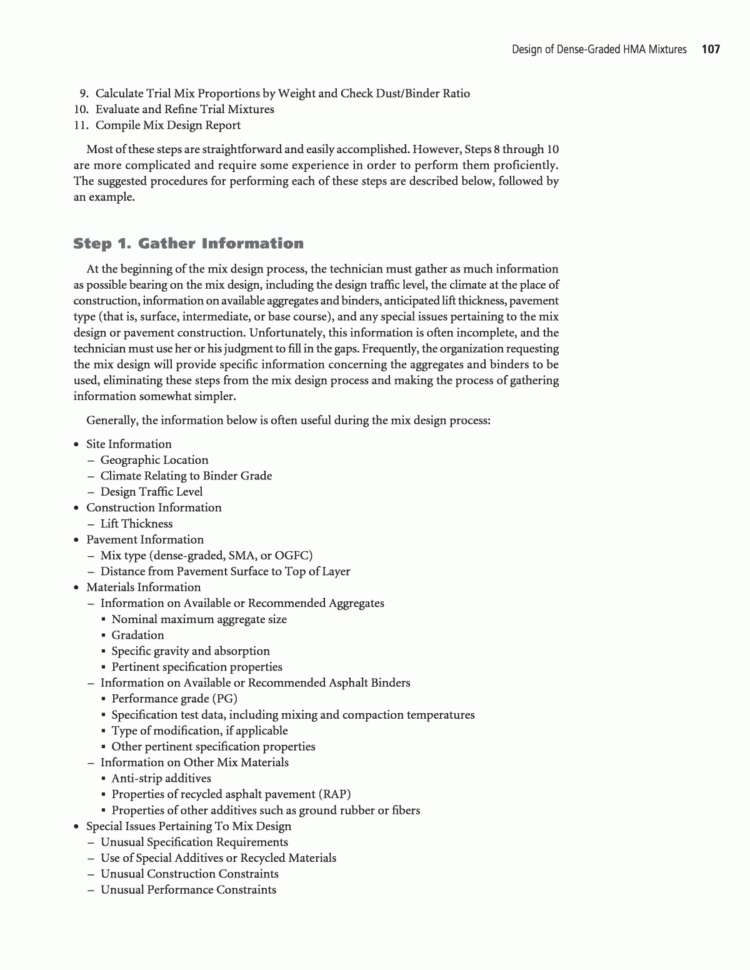Asphalt Mix Design Spreadsheet Intended For Chapter 8  Design Of Densegraded Hma Mixtures  A Manual For