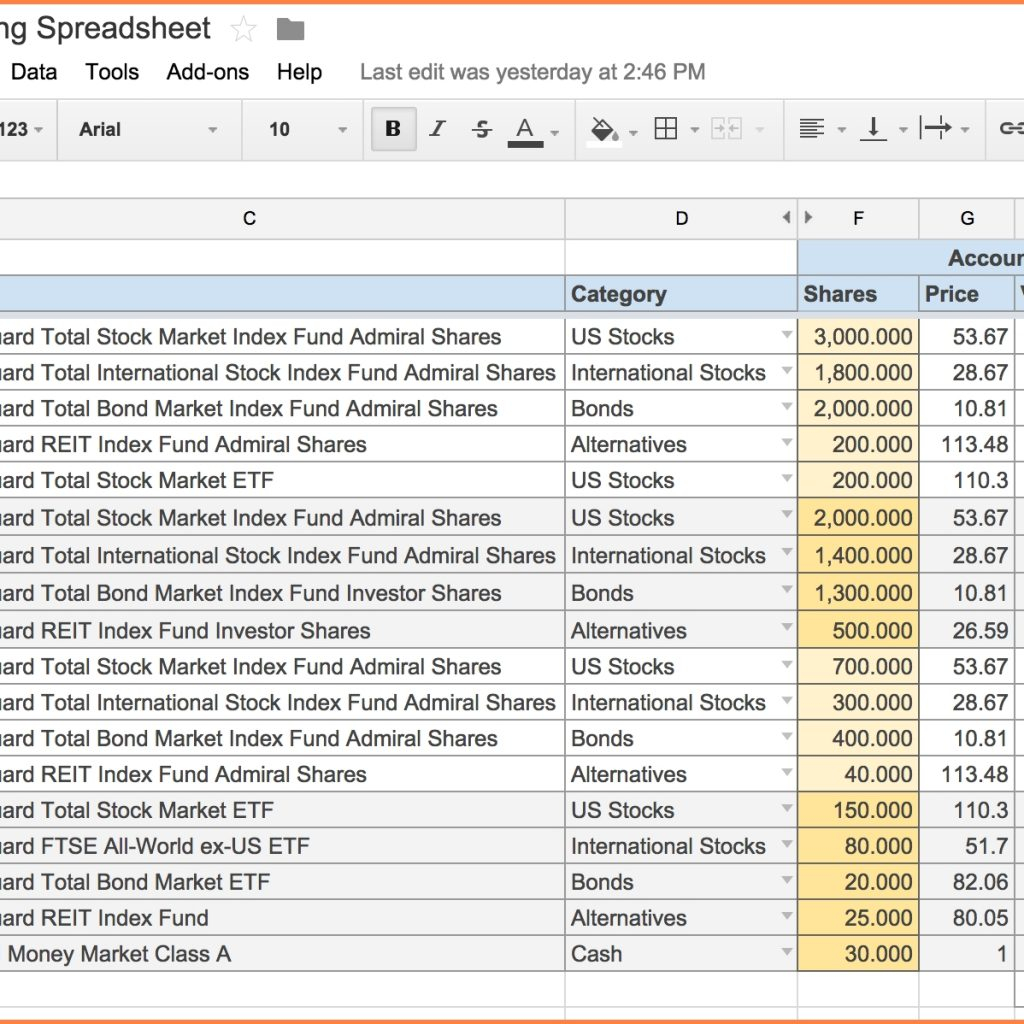 Asset Spreadsheet In Asset Allocation Tracking Spreadsheet Free Fixed Computer Personal