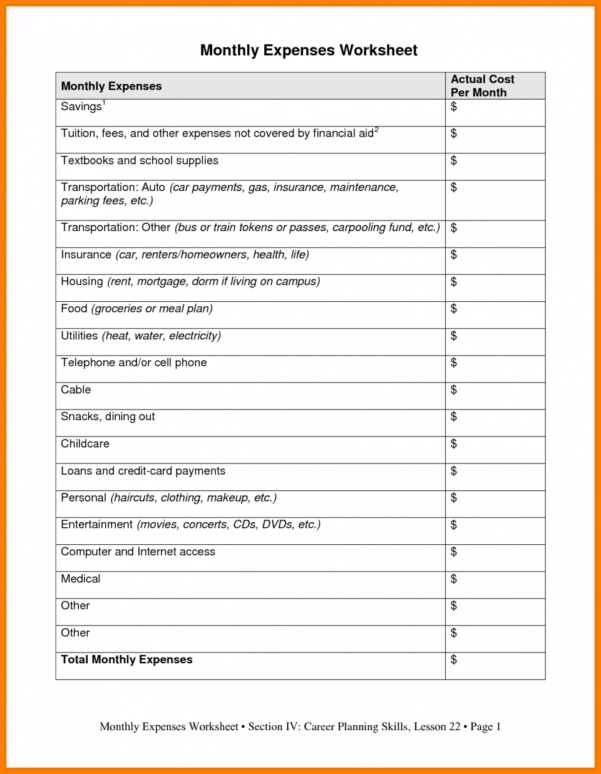 Assisted Living Budget Spreadsheet — db-excel.com