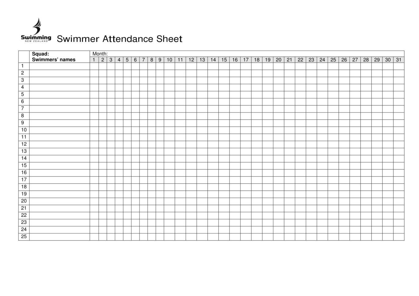 Attendance Spreadsheet regarding 10+ Printable Attendance Sheet