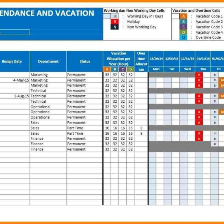 Attendance Tracking Spreadsheet Template — db-excel.com