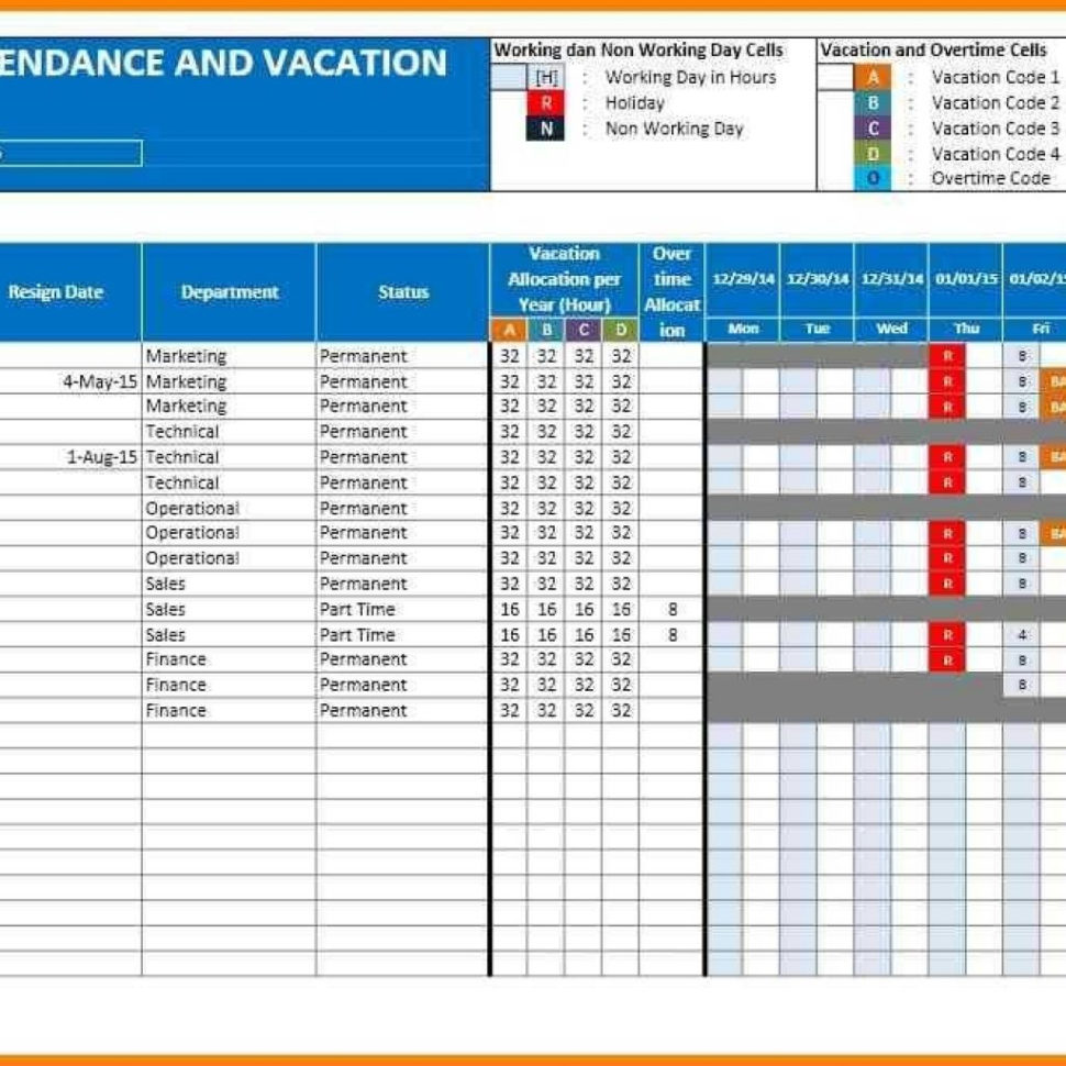 Attendance Tracking Spreadsheet Template With 5+ Employee Vacation Tracking Spreadsheet Template Cashier Resumes Attendance Tracking Spreadsheet Template With 5+ Employee Vacation Tracking Spreadsheet Template Cashier Resumes