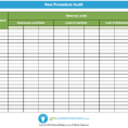Audit Spreadsheet Templates For New Procedure Audit  Template  Example