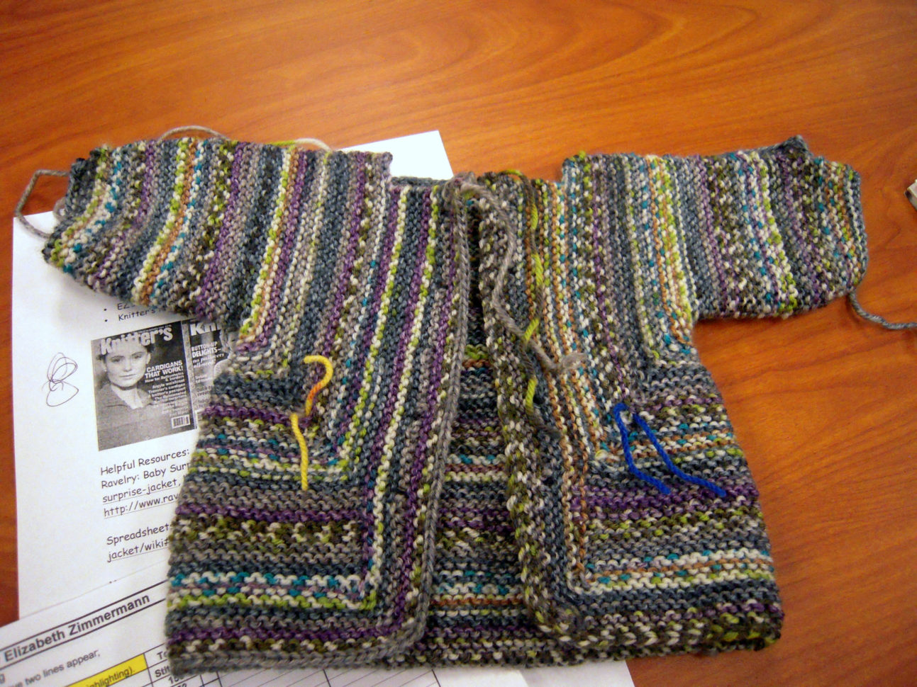 Baby Surprise Jacket Spreadsheet With Regard To January 2015 Elizabeth Zimmerman Patterns  Creativeknittersguild