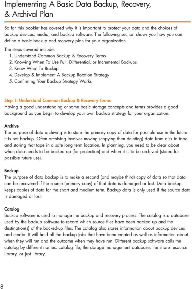 Backup Tape Rotation Spreadsheet In A Short Guide To Successful Data Backup. The Essentials Of