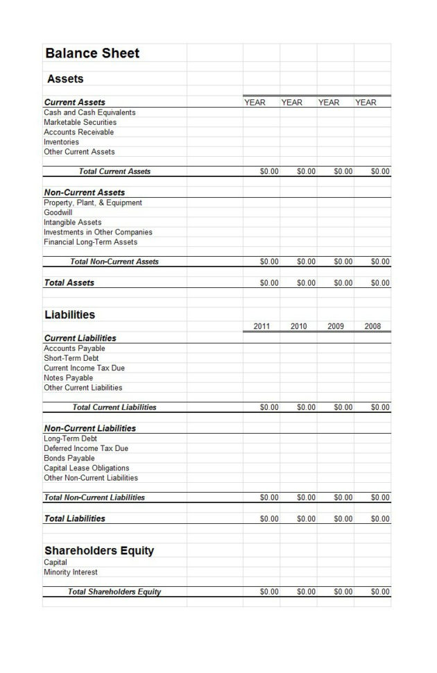 Balance Sheet Spreadsheet Template With Regard To 38 Free Balance Sheet Templates  Examples  Template Lab