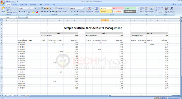 Bank Account Spreadsheet Template with Manage Bank Accounts Using ...