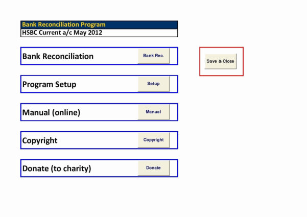 Bank Reconciliation Excel Spreadsheet Pertaining To Bank Reconciliation Form Accounting In Excel