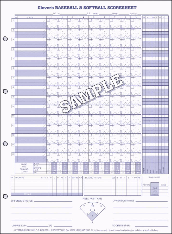 Baseball Team Statistics Spreadsheet Within Baseball Scorebook And Softball Scorebooks From Glover's