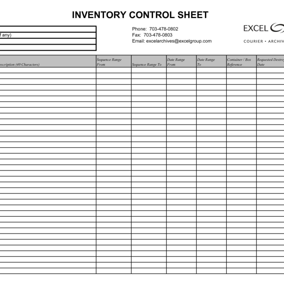 Basic Stock Control Spreadsheet within Simple Inventory Tracking ...