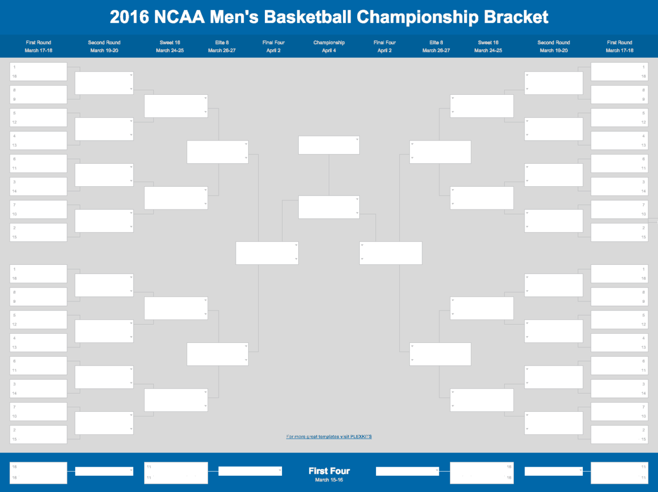 Basketball Spreadsheet For 2018 March Madness Bracket Excel And Google Sheet