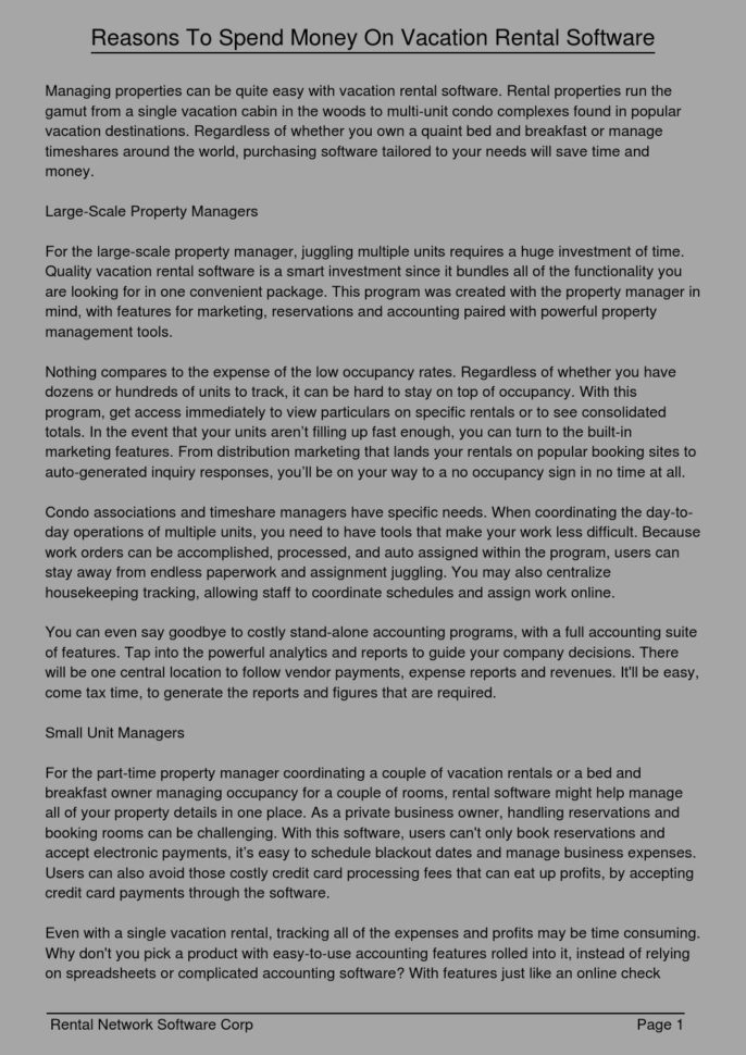 Bed And Breakfast Expenses Spreadsheet Intended For Reasons To Spend Money On Vacation Rental Softwaredavidm42567