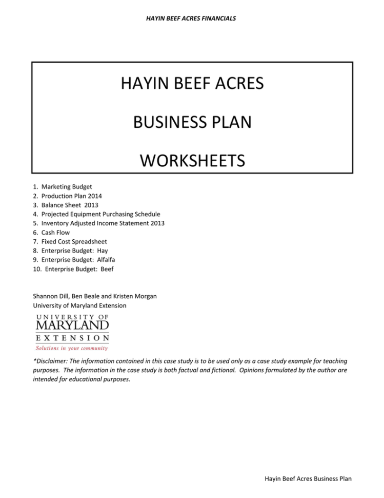 Beef Cattle Budget Spreadsheet Pertaining To Hayin Beef Acres Business Plan Worksheets Beef Cattle Budget Spreadsheet Pertaining To Hayin Beef Acres Business Plan Worksheets