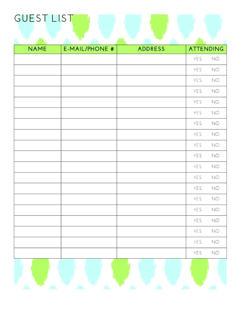 Best Wedding Guest List Spreadsheet Download within Best Wedding Guest List Spreadsheet Download 13  Discover China Townsf