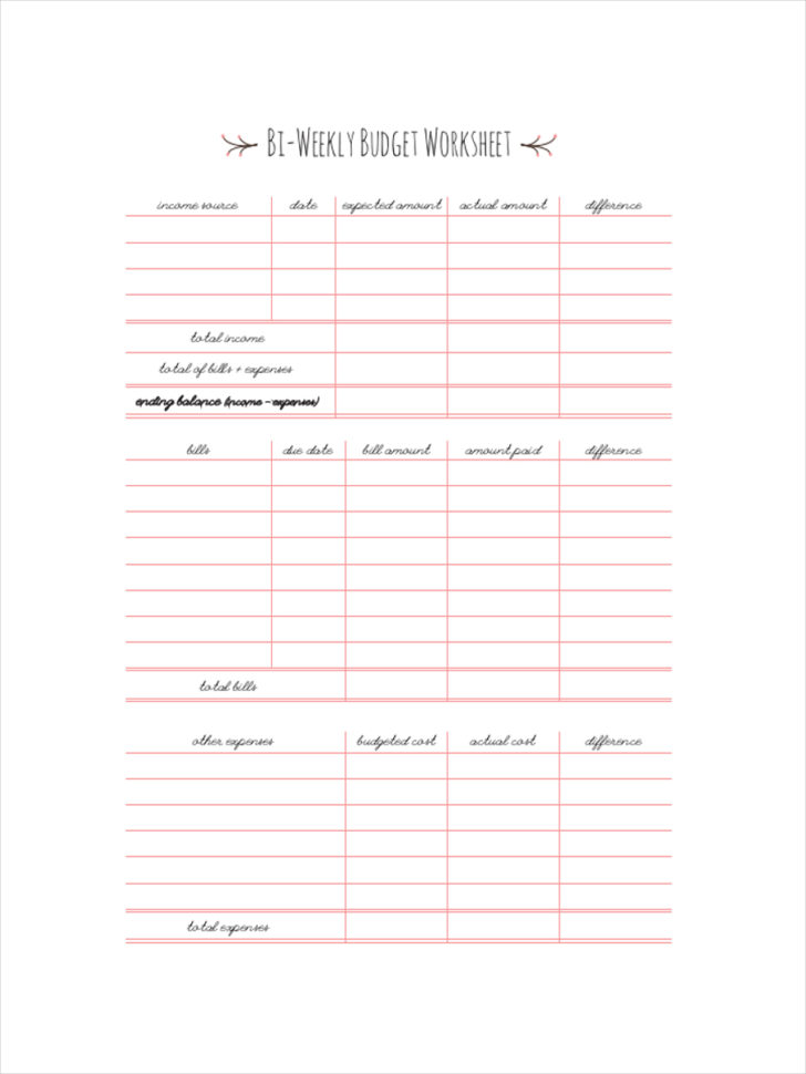 Bi Weekly Budget Spreadsheet For 7+ Biweekly Budget Plan Examples Samples Bi Weekly Budget Spreadsheet For 7+ Biweekly Budget Plan Examples Samples