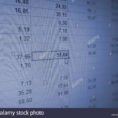 Big Data Spreadsheet Throughout Spreadsheet With Numbers, Columns And Rows. Big Data Stock Photo