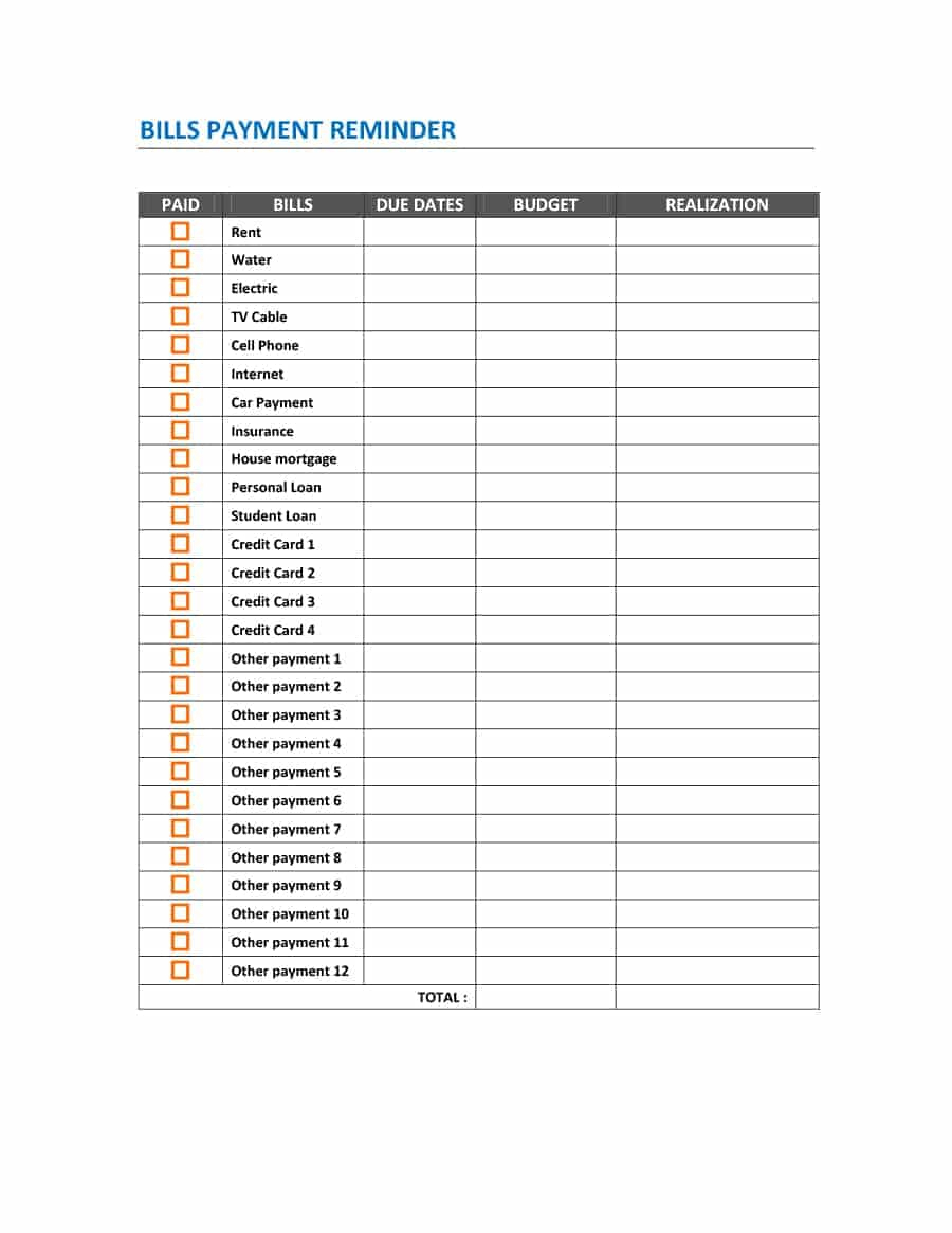 Bill Pay Schedule Spreadsheet Intended For 33 Great Payment Plan / Schedule Templates  Template Archive