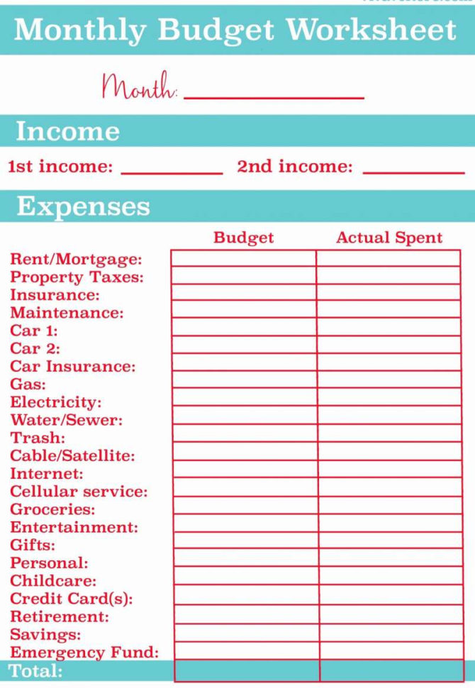 Bills And Budget Spreadsheet Pertaining To Monthly Bill Spreadsheet Template Free Budget Templates Excel