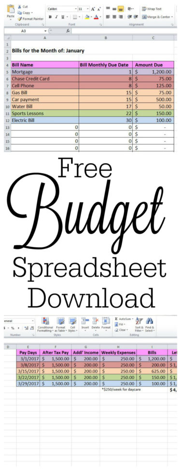 Bills Budget Spreadsheet For Free Budget Spreadsheet And How To Keep Track Of Passwords  The