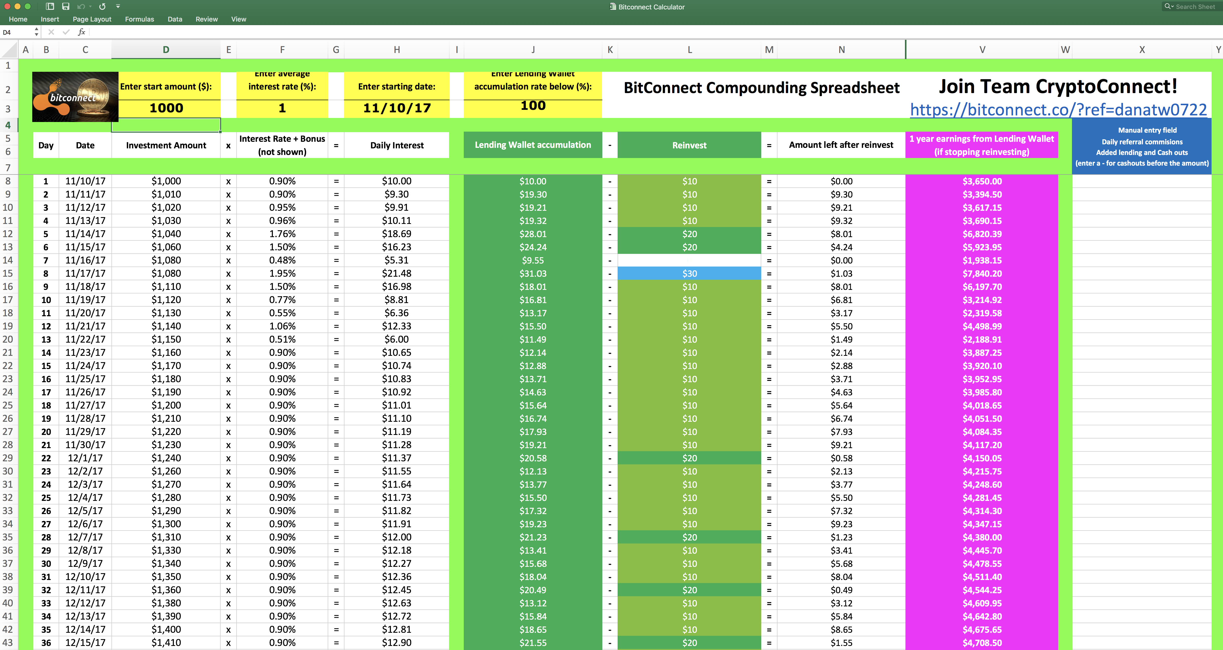 Bitconnect Excel Spreadsheet Throughout Bitconnect Excel Spreadsheet Free Download Sheet  Pywrapper