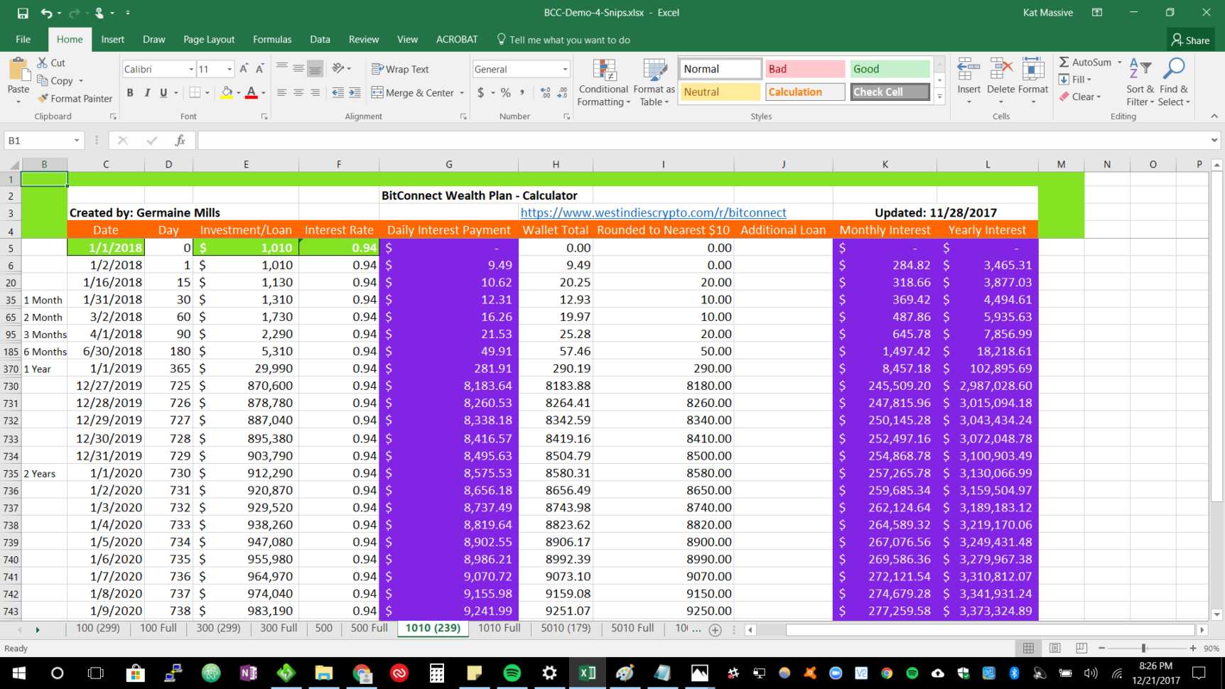 Bitconnect Spreadsheet Pertaining To Bitconnect Spreadsheet  West Indies Crypto
