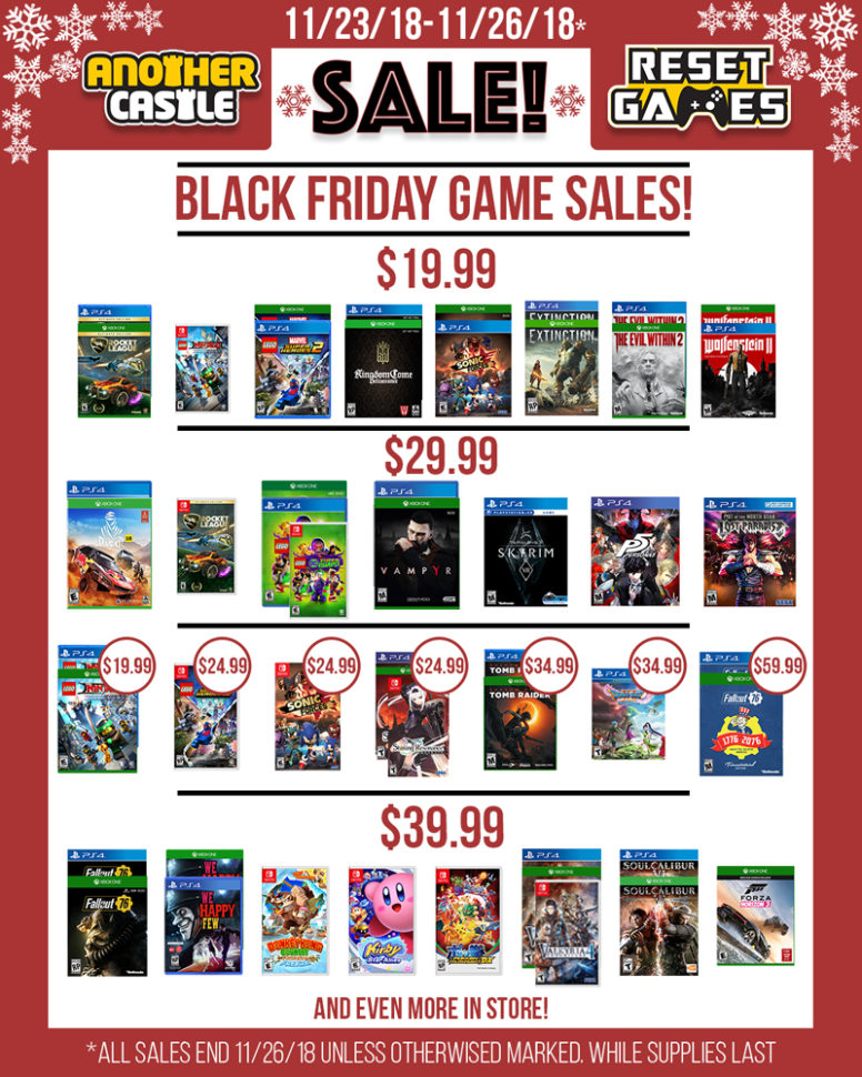 Black Friday Spreadsheet Throughout Black Friday Is Here!  Another Castle Video Games