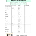 Blank Budget Spreadsheet Intended For Monthly Budget Spreadsheet