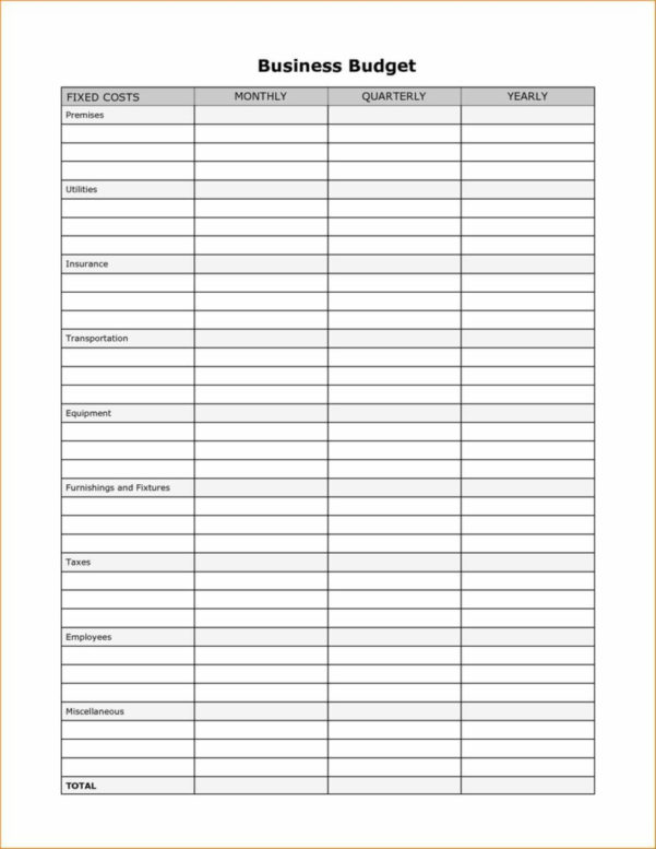Blank Budget Spreadsheet with Free Printable Budget Worksheet Template ...