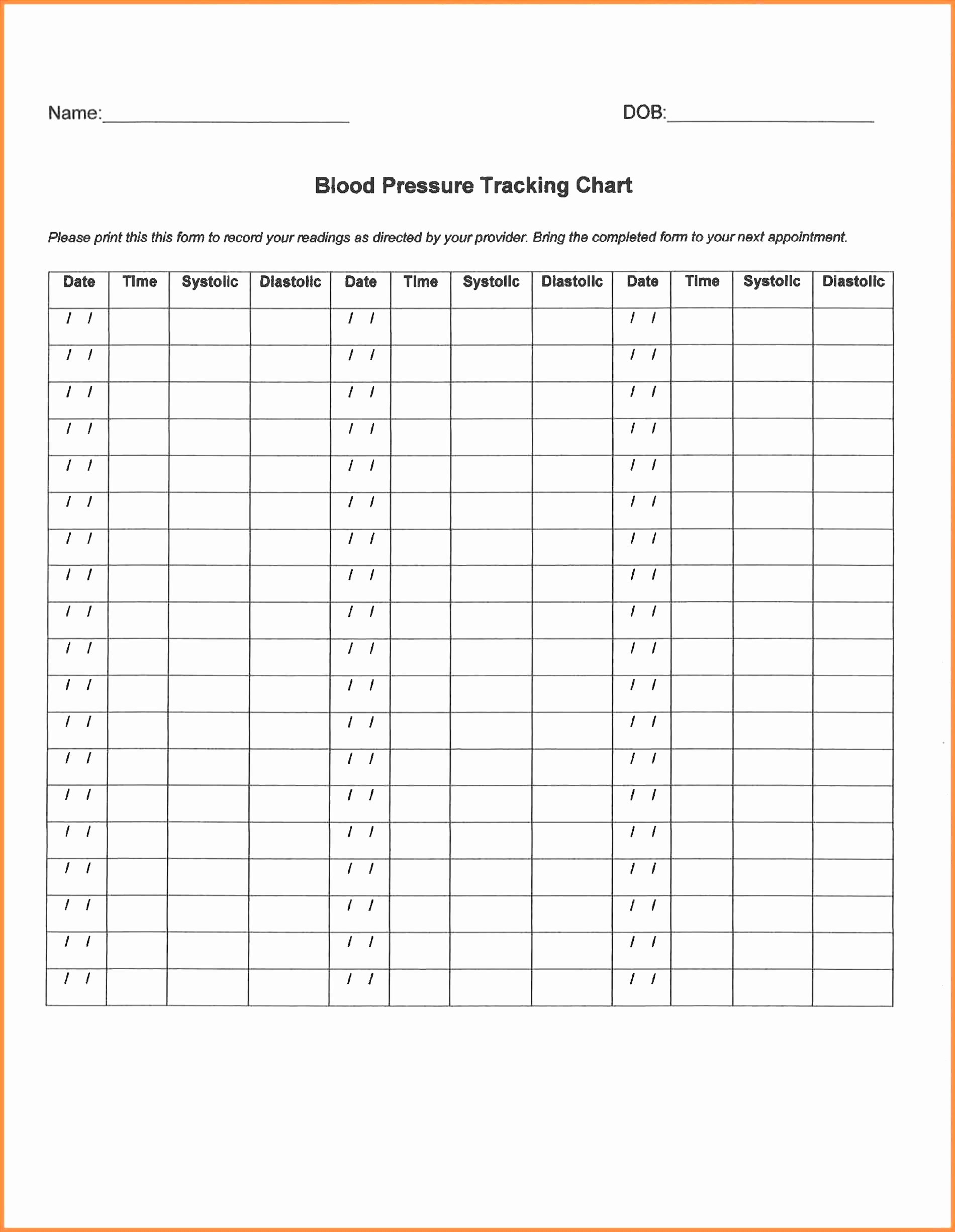 microsoft excel blood pressure chart