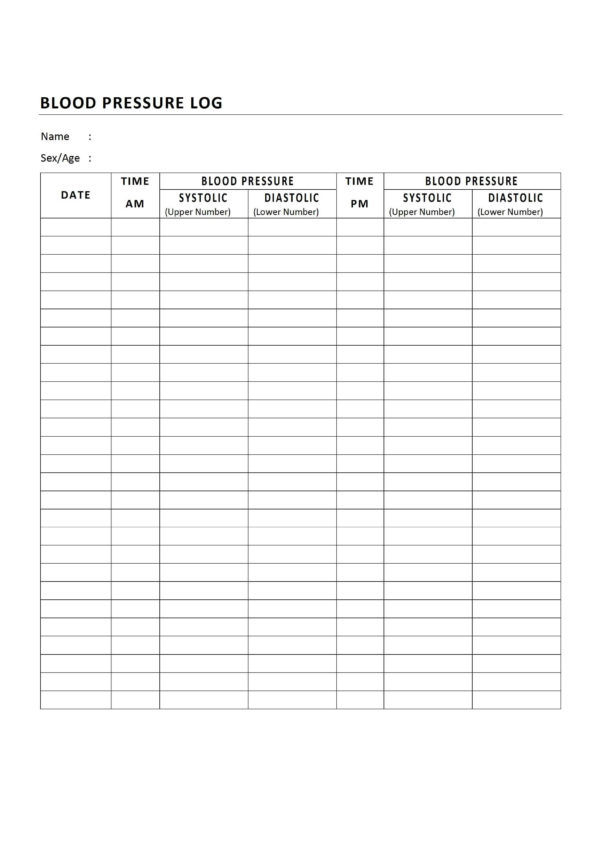 Blood Pressure Tracker Template For Excel Protectfer