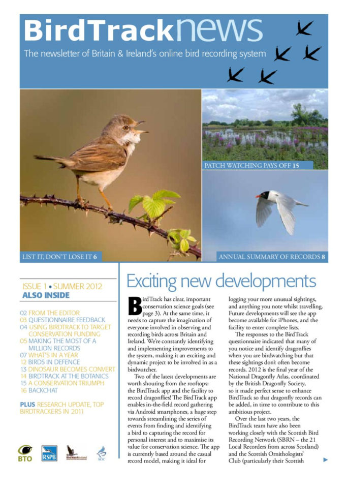 British Bird List Spreadsheet In Birdtrack News Issue 1 Summer 2012British Trust For