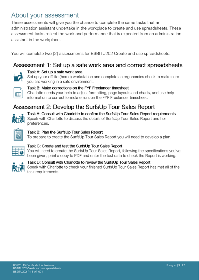 Bsbitu202 Create And Use Spreadsheets For Simulated Assessment Approach  Reimagine Learning