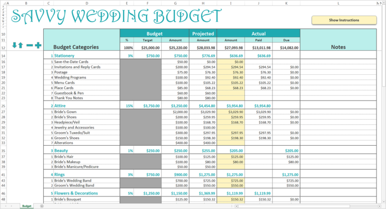 budget calendar template
