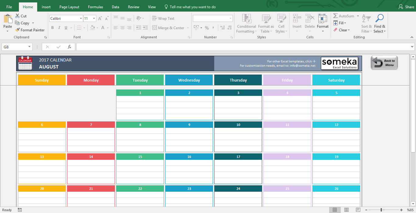 budget calendar free download