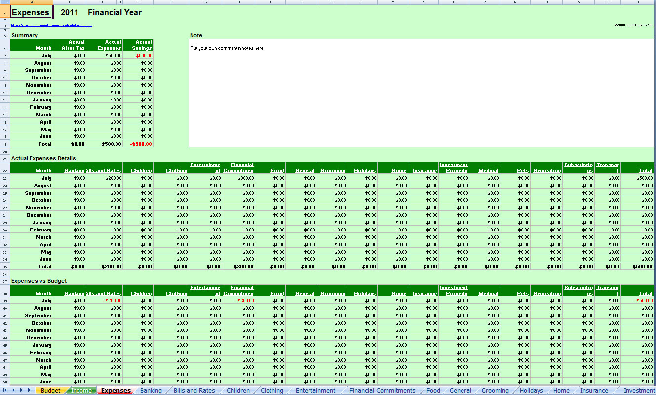 Budget Excel Spreadsheet Free Download In Free Comprehensive Budget Planner Spreadsheet Excel
