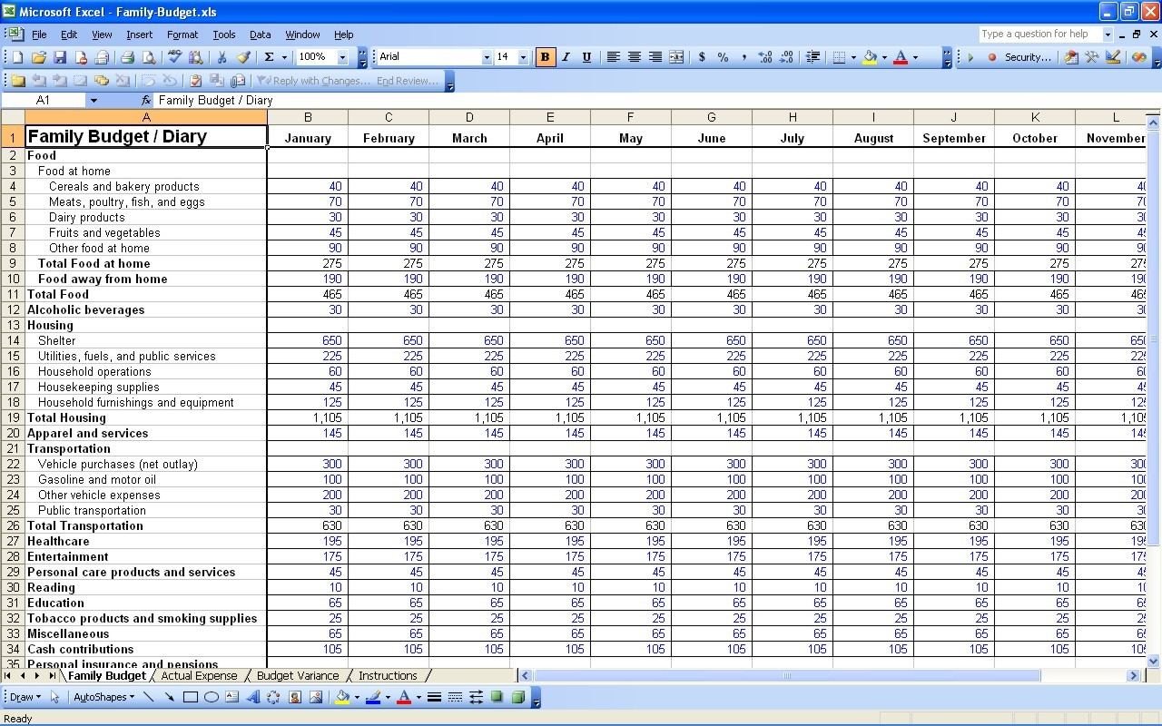 personal budget spreadsheet template