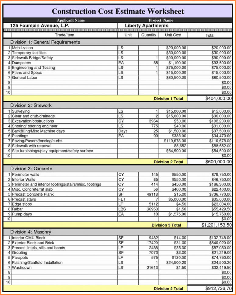 Building Cost Spreadsheet Template Australia For 012 Residential Construction Budgete Excel Spreadsheet Type
