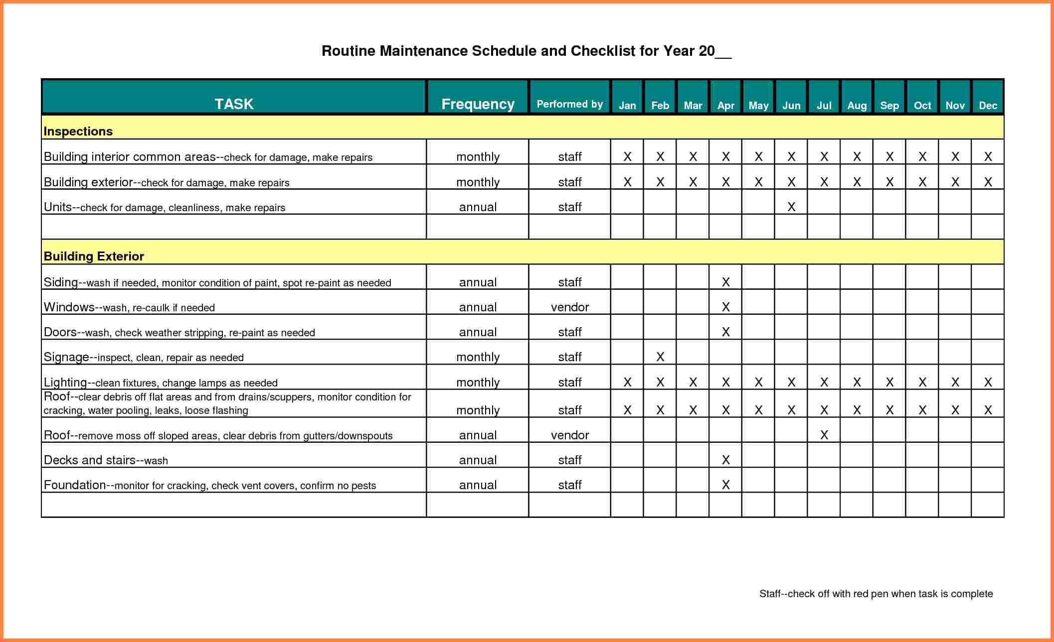 Building Maintenance Costs Spreadsheet Db excel