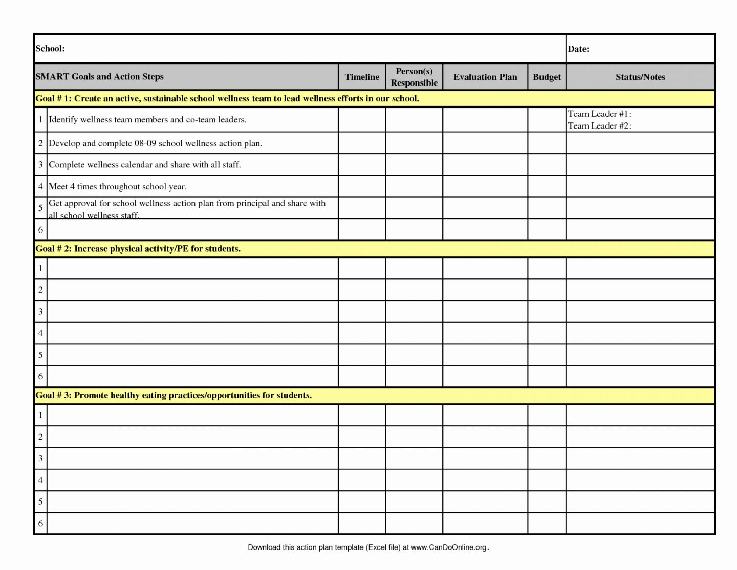 business planning spreadsheet template