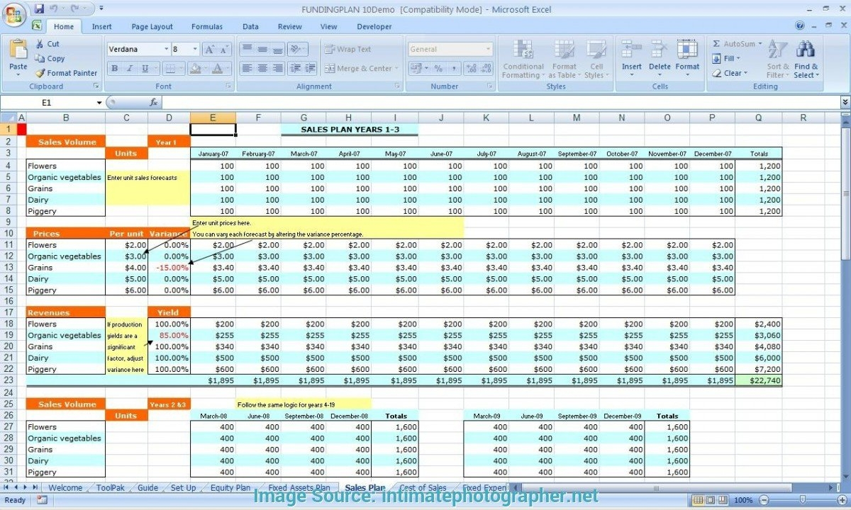 Business Plan Spreadsheet Template Excel Db excel