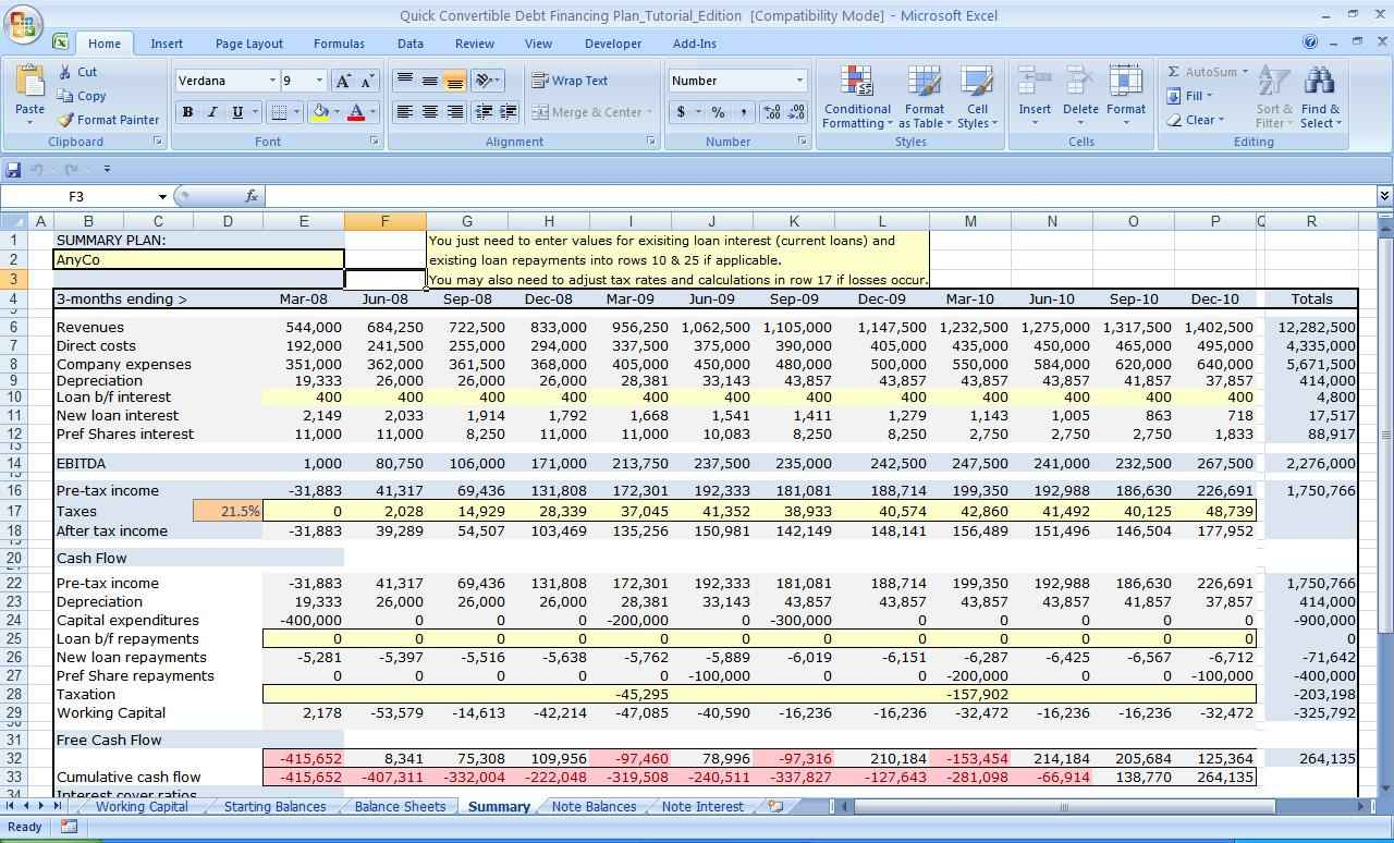 Business Valuation Template Excel Free Printable Templates