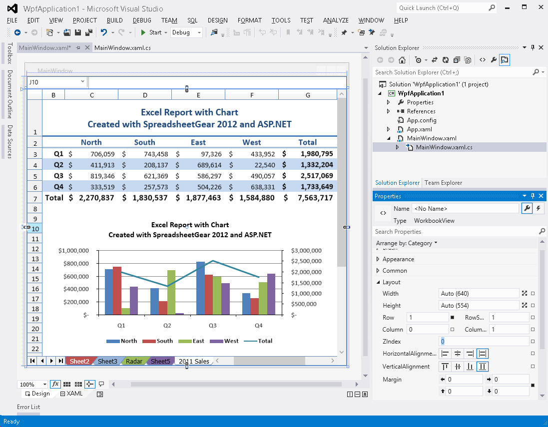C# Spreadsheet With Excel Compatible Windows Forms, Wpf And Silverlight Samples For