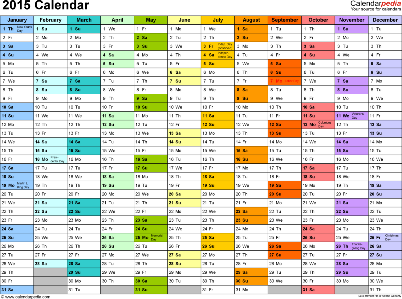 Calendar Excel Spreadsheet Download Pertaining To 2015 Calendar Excel  Download 16 Free Printable Templates .xlsx