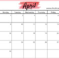 Calendar Spreadsheet 2018 Intended For April 2018 Calendar Printable Templates