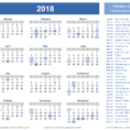 Calendar Spreadsheet 2018 With 2018 Calendar Templates, Images And Pdfs