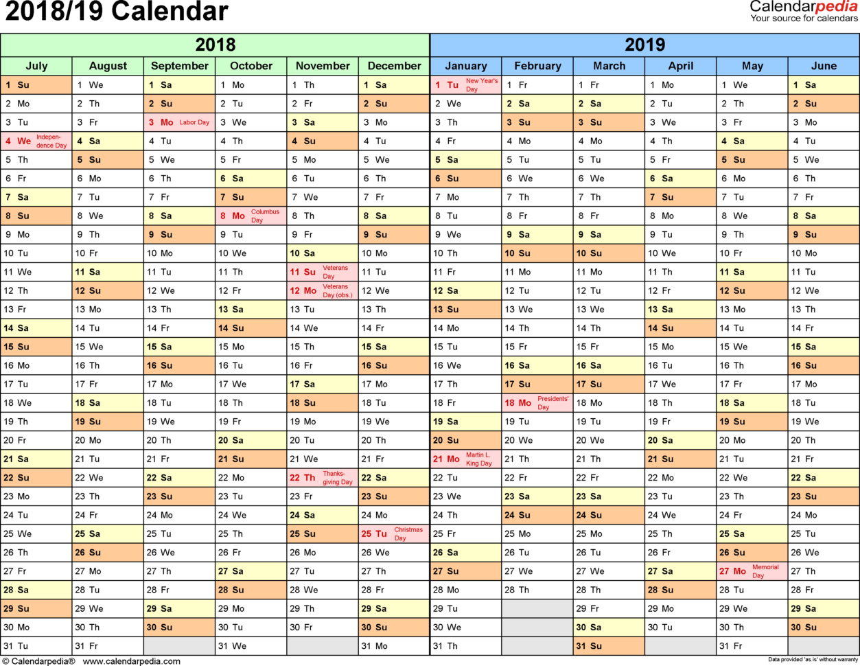 Calendar Spreadsheet Template 2018 Regarding Split Year Calendar 2018/19 July To June Excel Templates Calendar Spreadsheet Template 2018 Regarding Split Year Calendar 2018/19 July To June Excel Templates